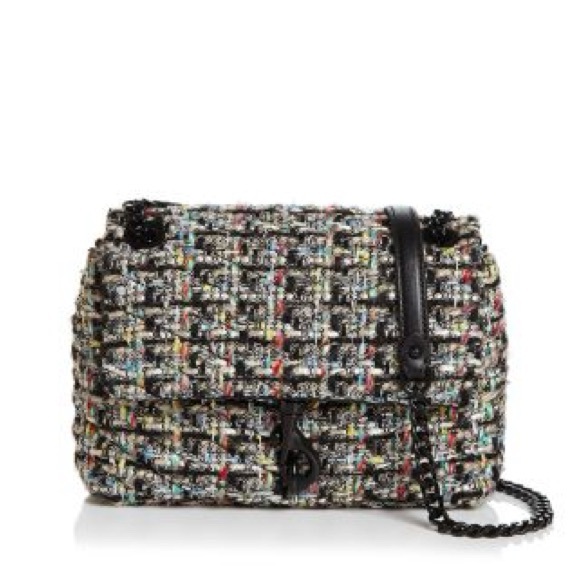 Rebecca Minkoff Handbags - Rebecca Minkoff Edie Tweed Shoulder Bag - Black and Multicolor